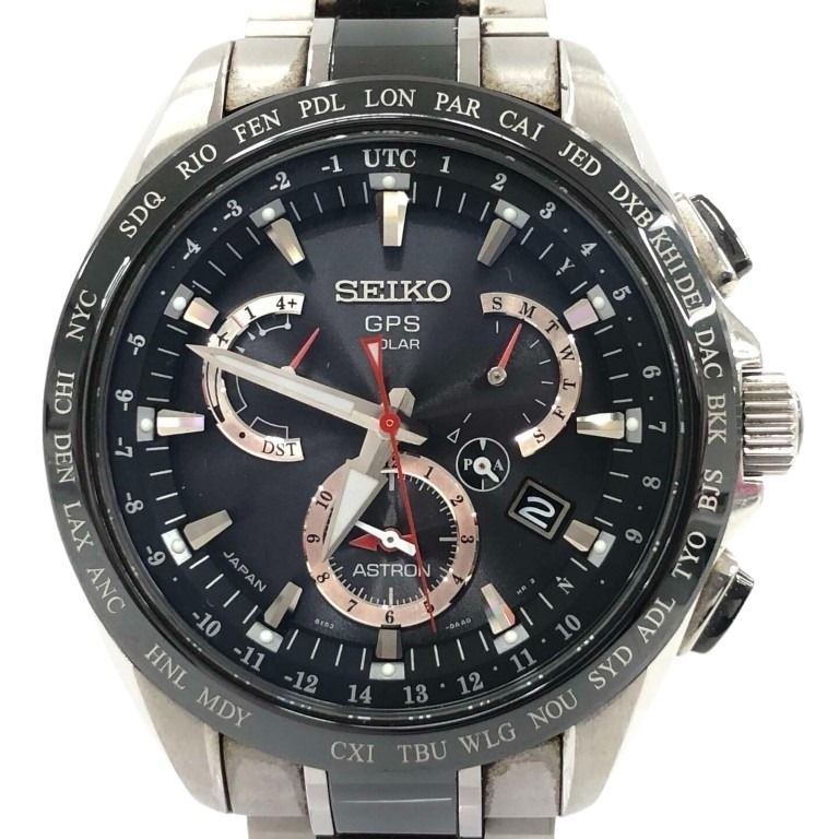 SEIKO セイコー 時計 アストロンGPSソーラー SBXB041 ブラック シルバー系 チタン セラミック メンズ 美品 58,560円