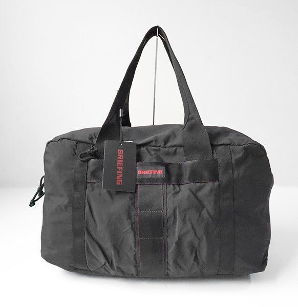 美品* BRIEFING ◆ SOLID LIGHT PACKABLE BOSTON ナイロン ボストンバッグ 黒 パッカブル 軽量 ブリーフィング ◆MU14