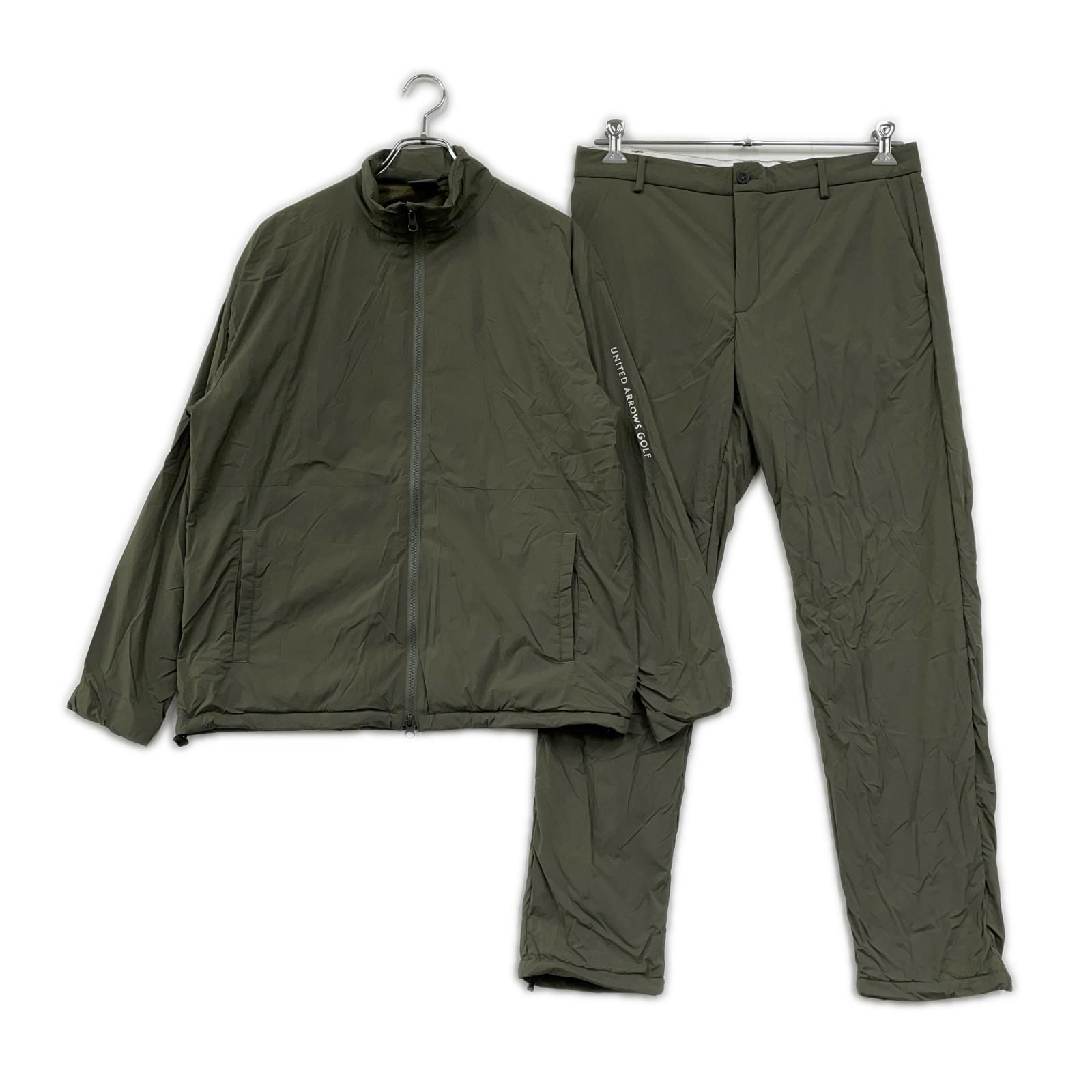 中古 メンズ ユナイテッドアローズ UNITED ARROWS セットアップ L カーキ 訳あり上下サイズ違いブルゾン×パンツ 防風 ヨコストレッチ 撥水 透湿