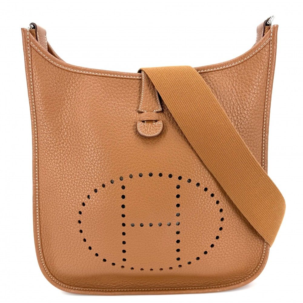 【大決算】 エルメス ショルダーバッグ レディース エブリン１PM 肩掛け 斜め掛け Evelyne HERMES □L刻印 レザー ブラウン 茶 シルバー金具 2008年【中古品】