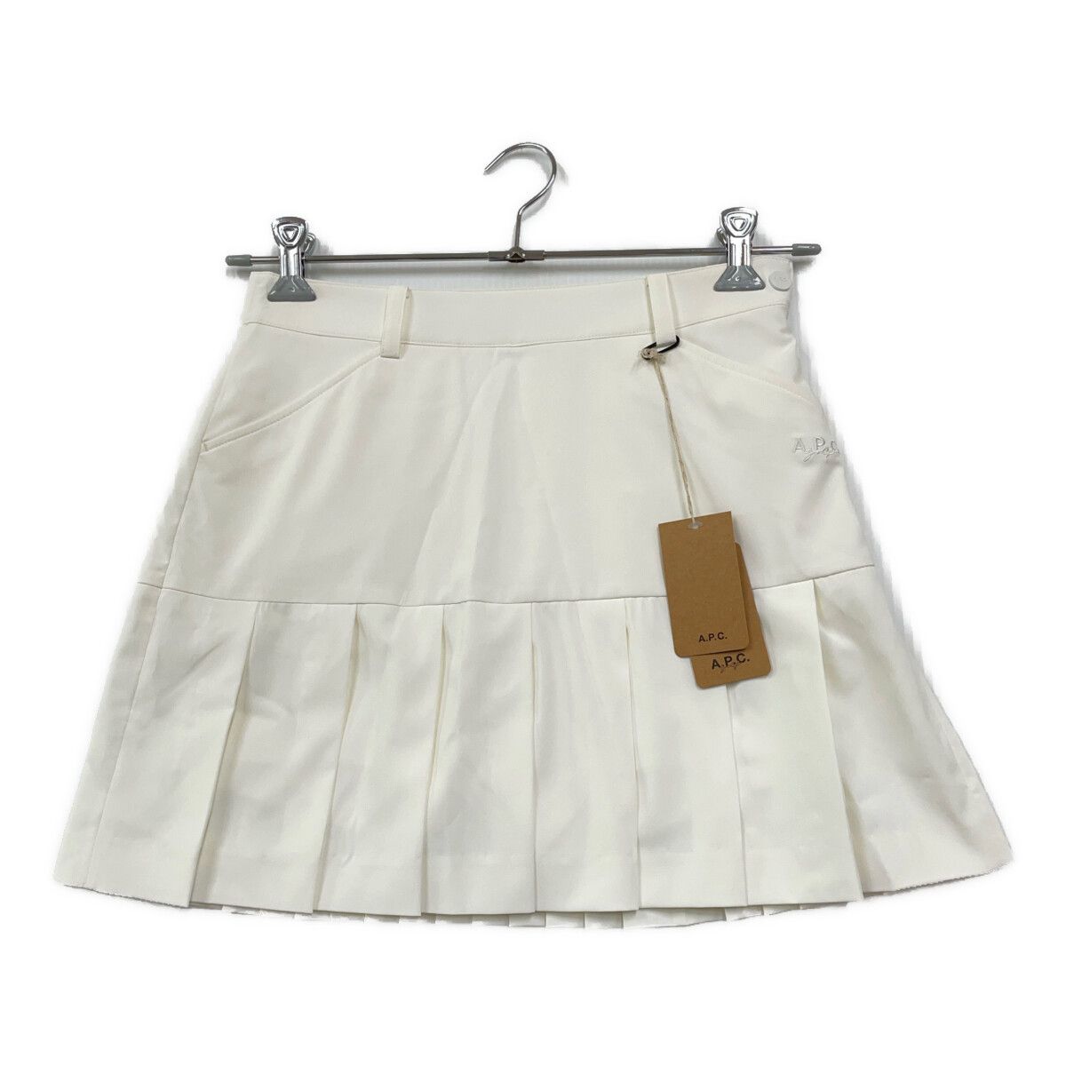未使用品 レディース スカート 64cm 白 ホワイト A.P.C.GOLF アーペーセーゴルフ プリーツ ストレッチ