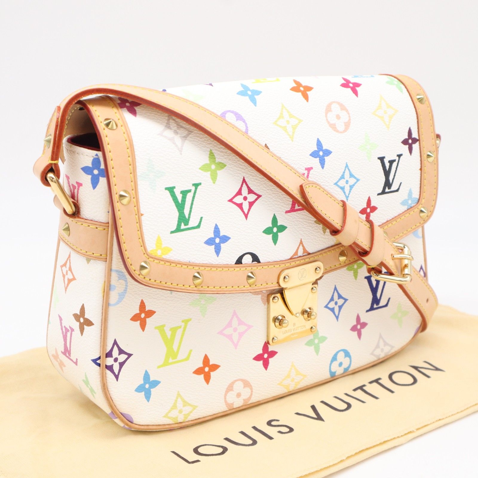 ★3日以内返品可★ 美品 LOUIS VUITTON ルイ・ヴィトン モノグラム マルチカラー ソローニュ ブロン M92661 ショルダーバッグ マルチカラー コーティングキャンバス レディース 161,810円