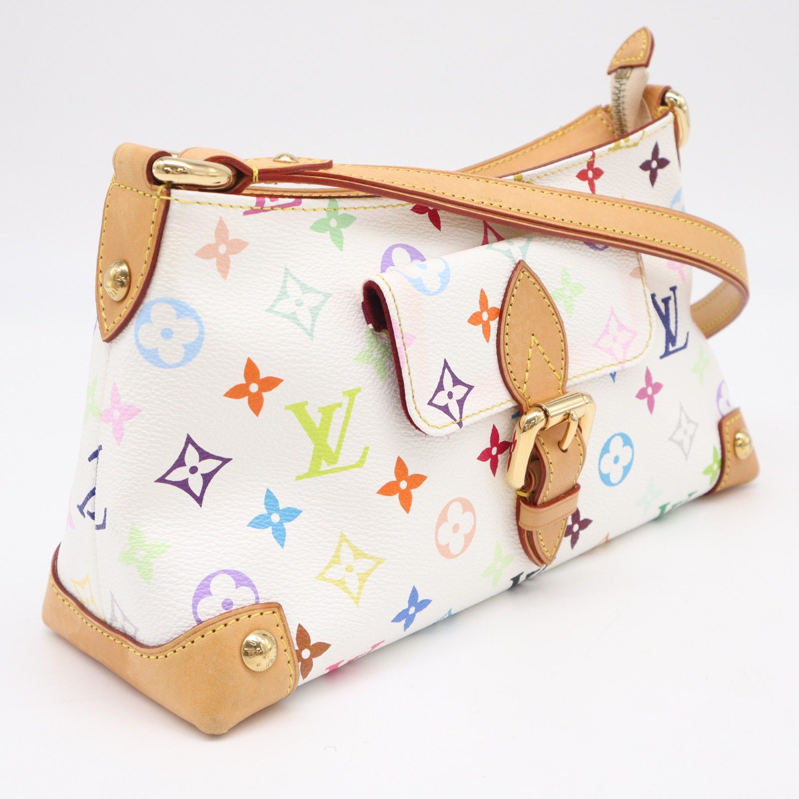 ★3日以内返品可★ LOUIS VUITTON ルイ・ヴィトン モノグラム マルチカラー エライザ ブロン M40098 ハンドバッグ マルチカラー コーティングキャンバス レザー レディース