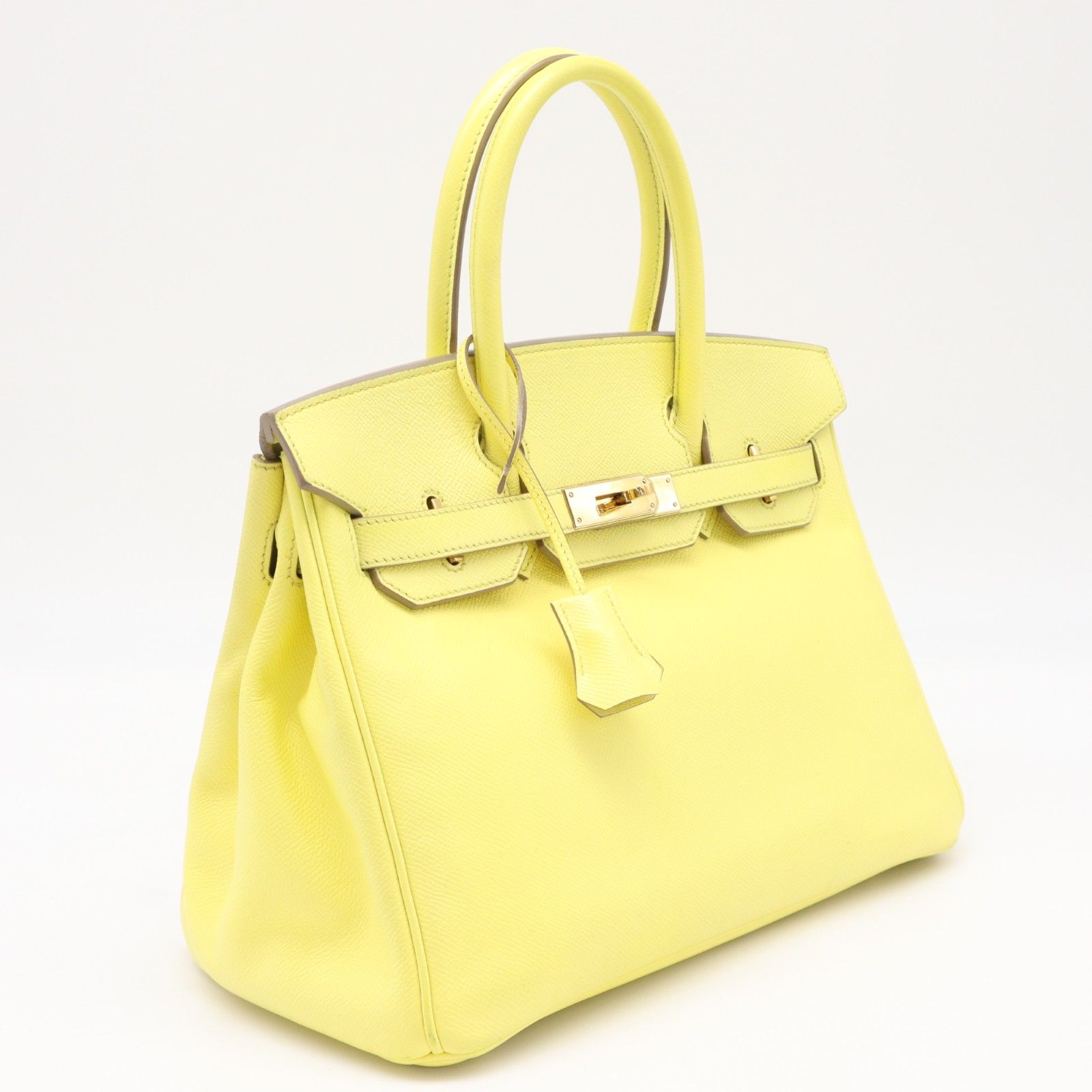 ★3日以内返品可★ HERMES エルメス ヴォーエプソン バーキン30 スフレ - ハンドバッグ イエロー ヴォーエプソン レディース 592,000円