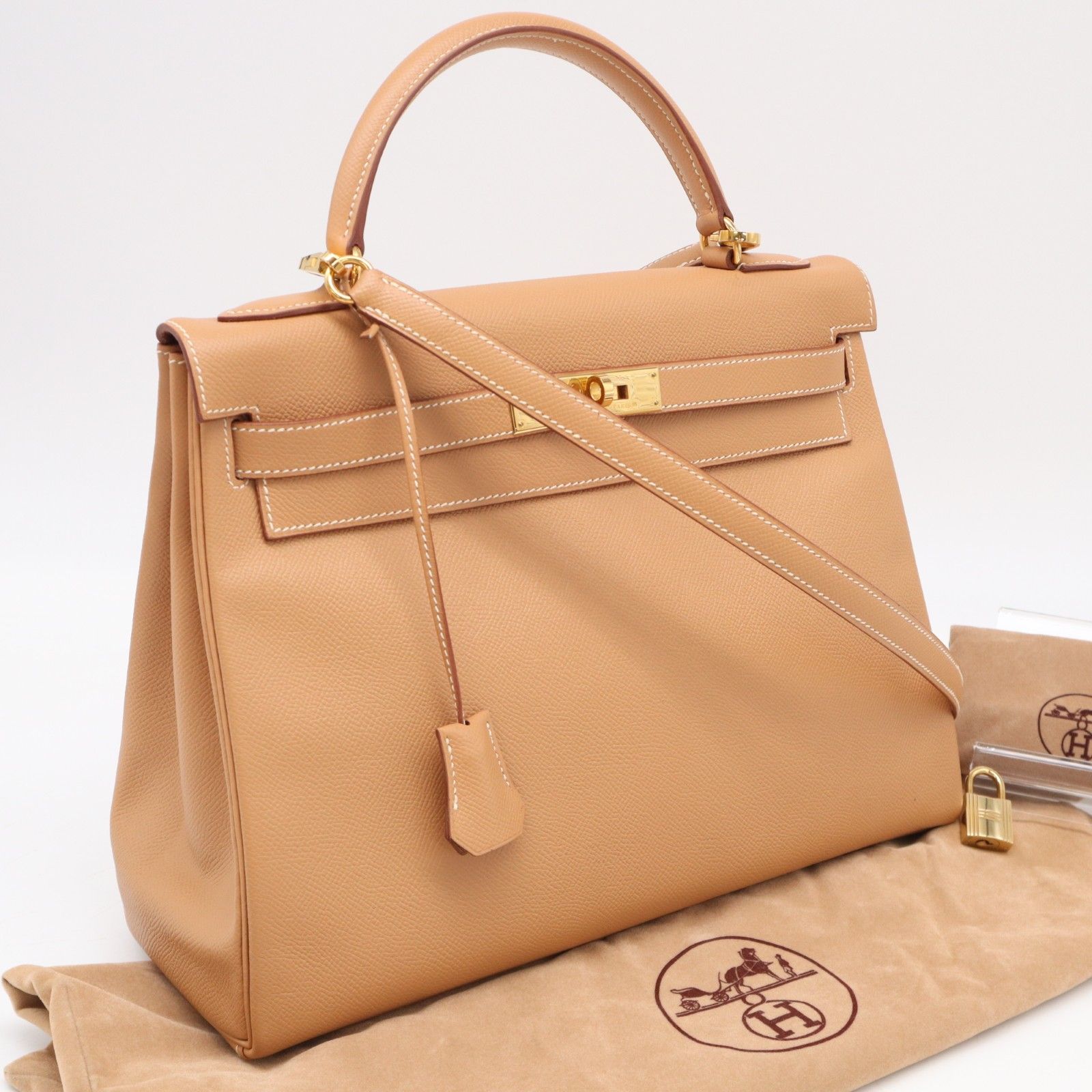 ★3日以内返品可★ 美品 HERMES エルメス クシュベル ケリー32 - ハンドバッグ ブラウン クシュベル レディース