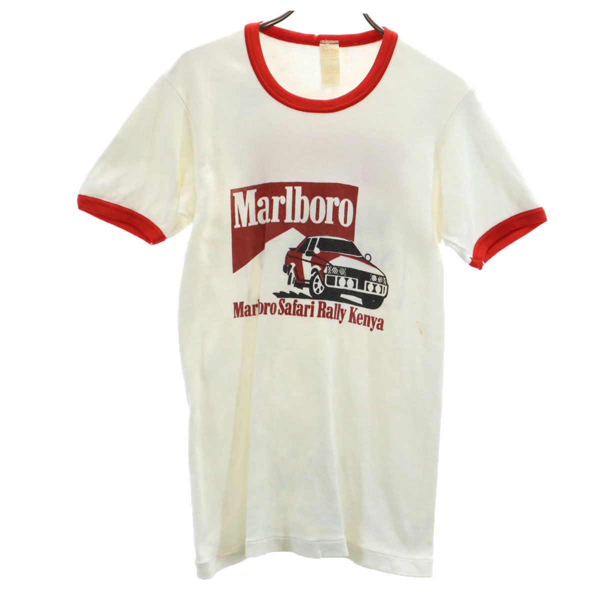 SUN FLAG サンフラッグ 80s ヴィンテージ マルボロ 半袖 リンガー Tシャツ アイボリー メンズ 古着