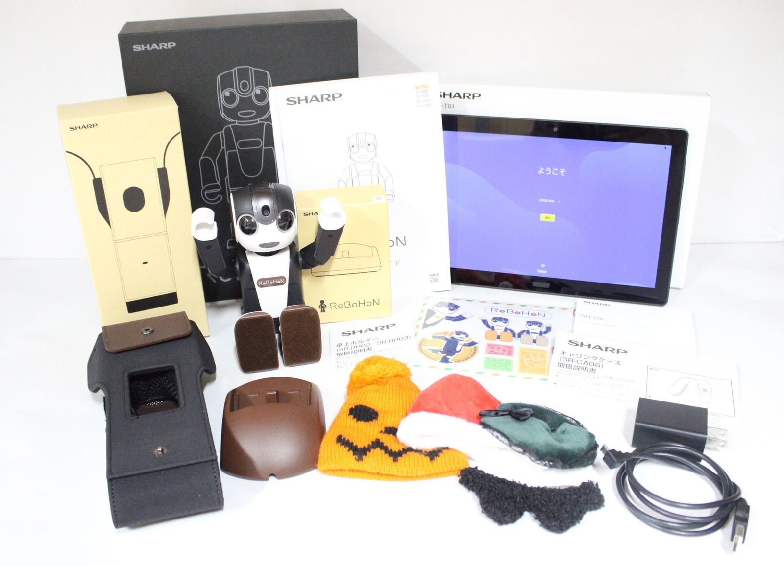 シャープ ロボホン SR-03M-T モバイル型 ロボット ホビー SHARP RoBoHon シール 服 帽子2枚付き キャリングケース タブレット SH-T01 ITMYU6BPH7A2-D-Y30-byebye