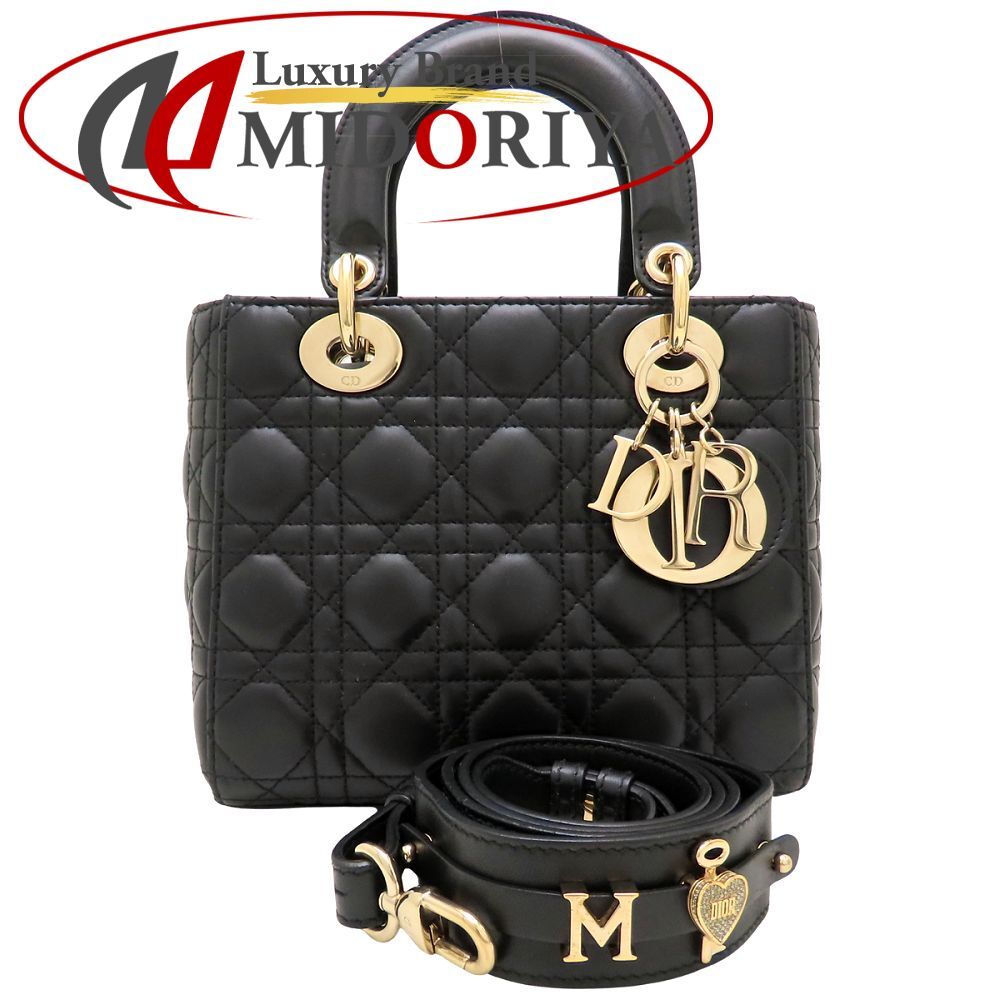 Christian Dior クリスチャンディオール Lady Dior My ABCDior バッグ スモール M0538ONGE_M900 ハンドバッグ 2Way ラムスキン ブラック レディース/353483【中古】