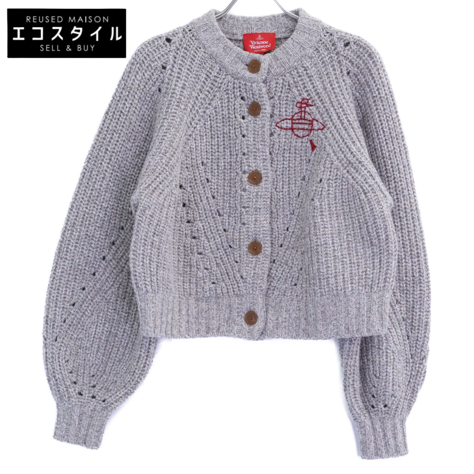 VivienneWestwoodRedLabel　ヴィヴィアンウエストウッドレッドレーベル　16-12-132023 オーブロゴ刺繍 ウール ローゲージ カーディガン　00 21,702円