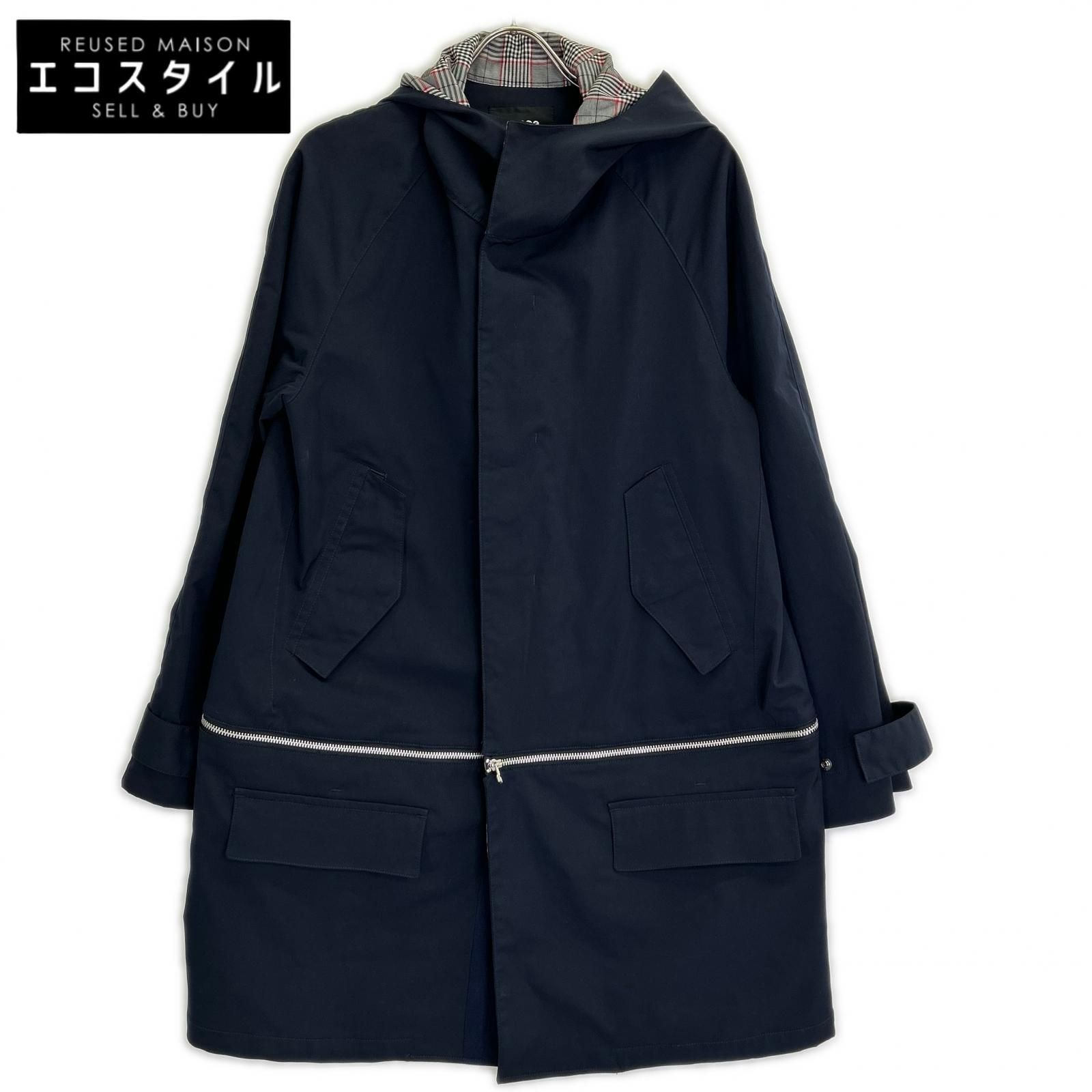 ZUCCA　ズッカ　CZ92FA568 ネイビー 着脱式 フーデッドコート　M