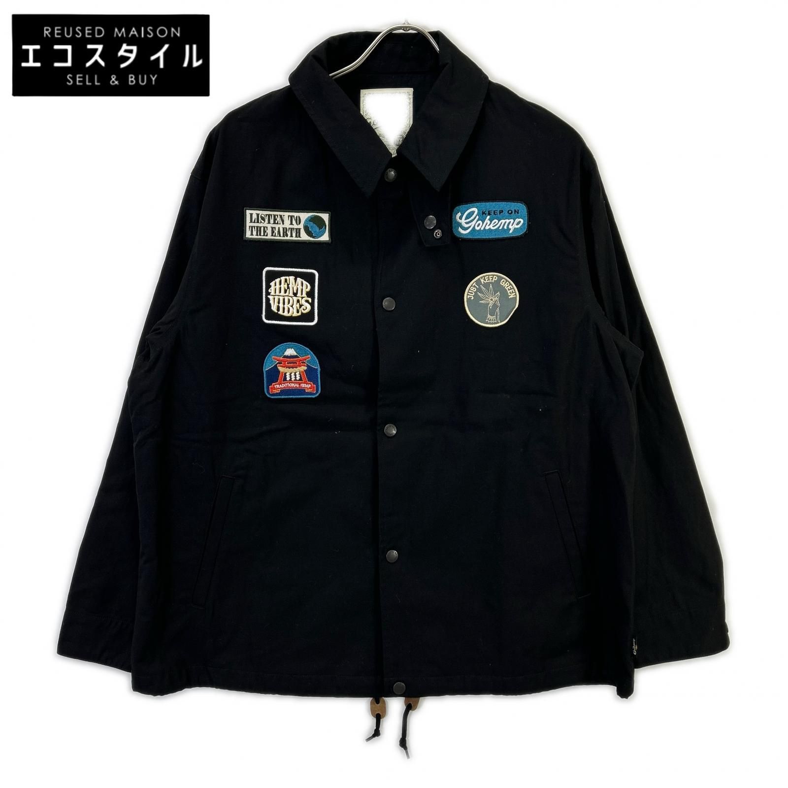 GO HEMP　ゴーヘンプ　GHJ6169BSN ブラック VALLEY JACKET ワッペン付きコーチジャケット　M 14,164円