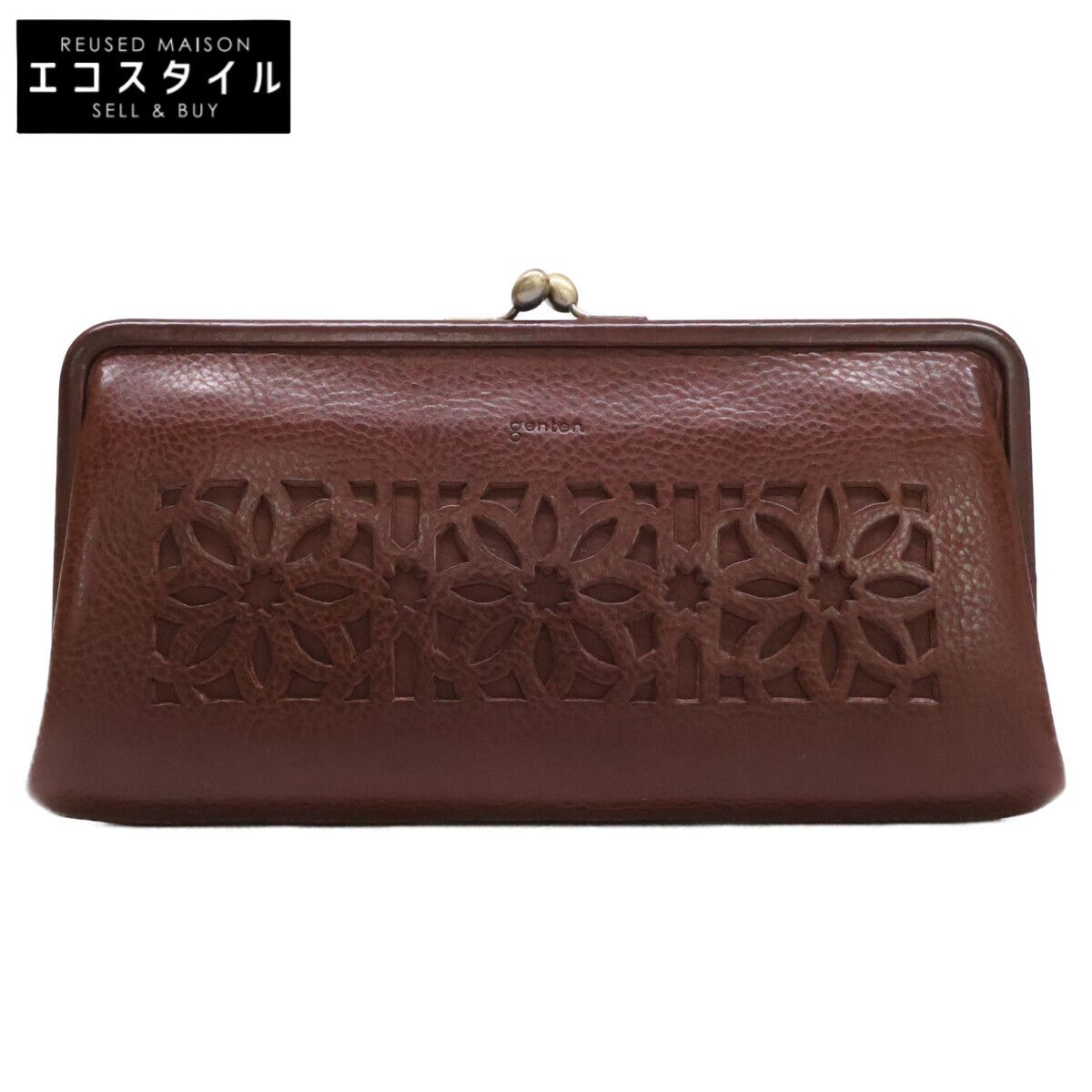 genten　ゲンテン　44250-56 カットワーク 口金長財布