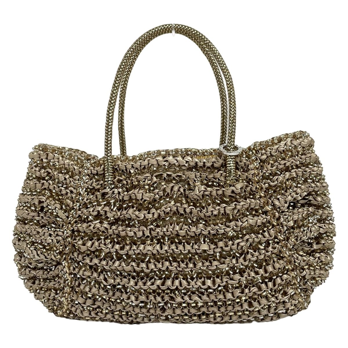 ANTEPRIMA(アンテプリマ) トートバッグ美品 ワイヤーバッグ,カリーナR ゴールド×シルバー×ベージュ