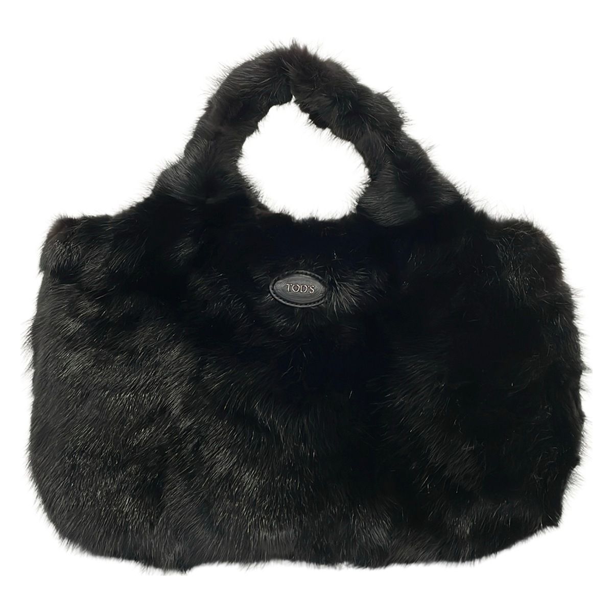 TOD'S(トッズ) ハンドバッグ美品 - 黒 レザー、ミンク