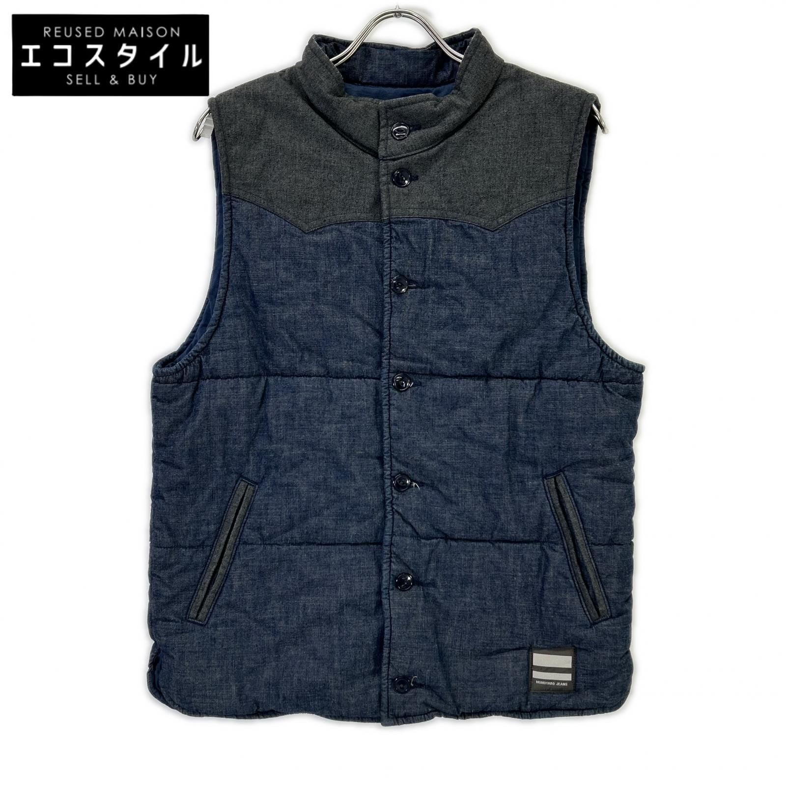 MOMOTARO JEANS　モモタロウジーンズ　インディゴ デニム切替 中綿 ベスト　42 9,531円