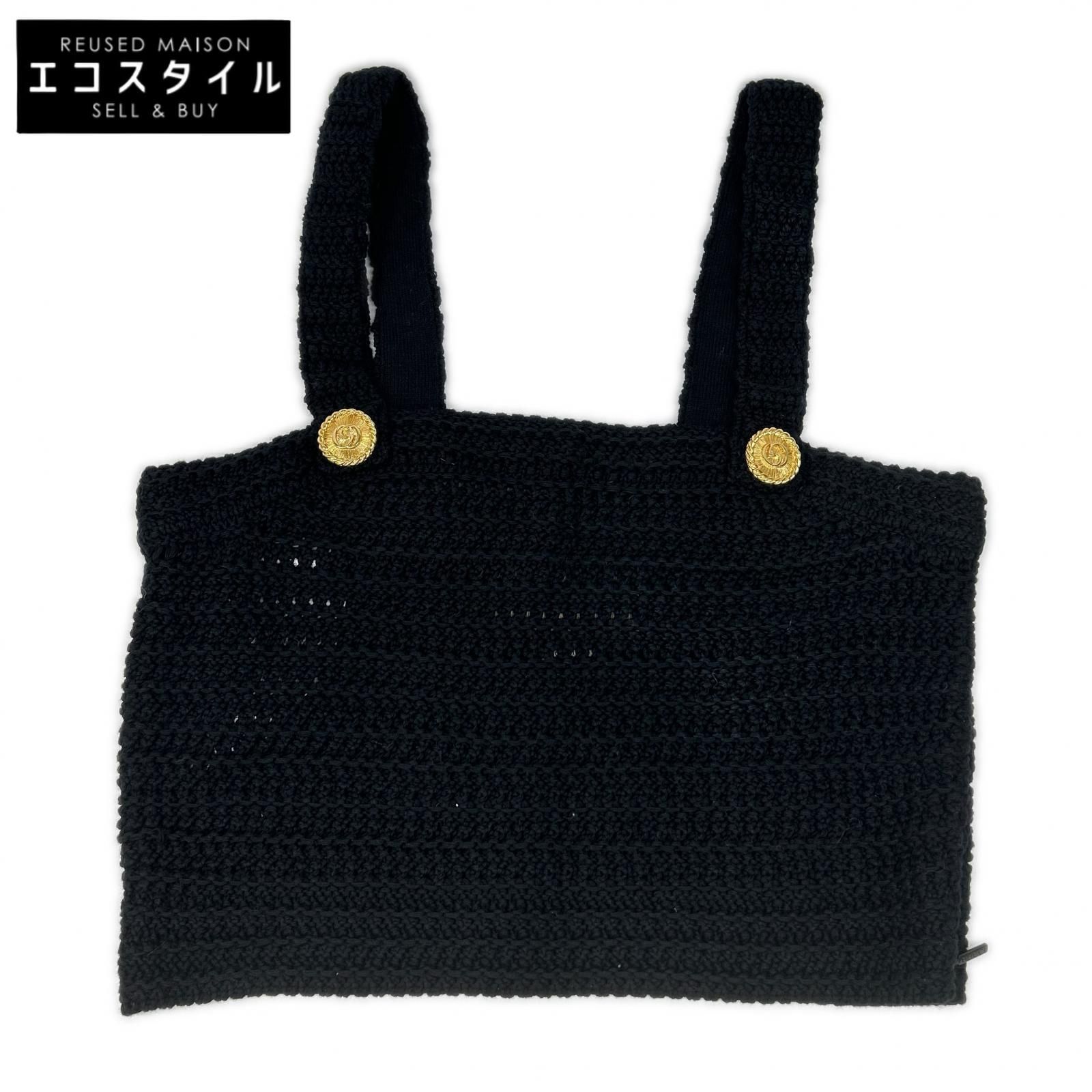 GUCCI　グッチ　ブラック 747824 ニットキャミソール　XS