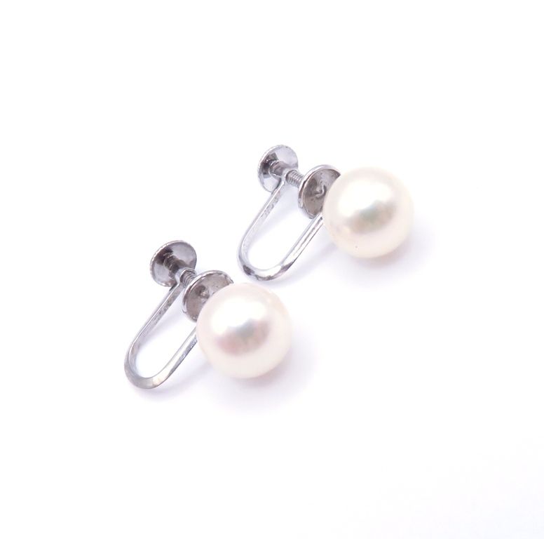JEWELRY ジュエリー K14WG/P/2.1g【205】 イヤリング パール ホワイトゴールド K14WG刻印 レディース【中古】