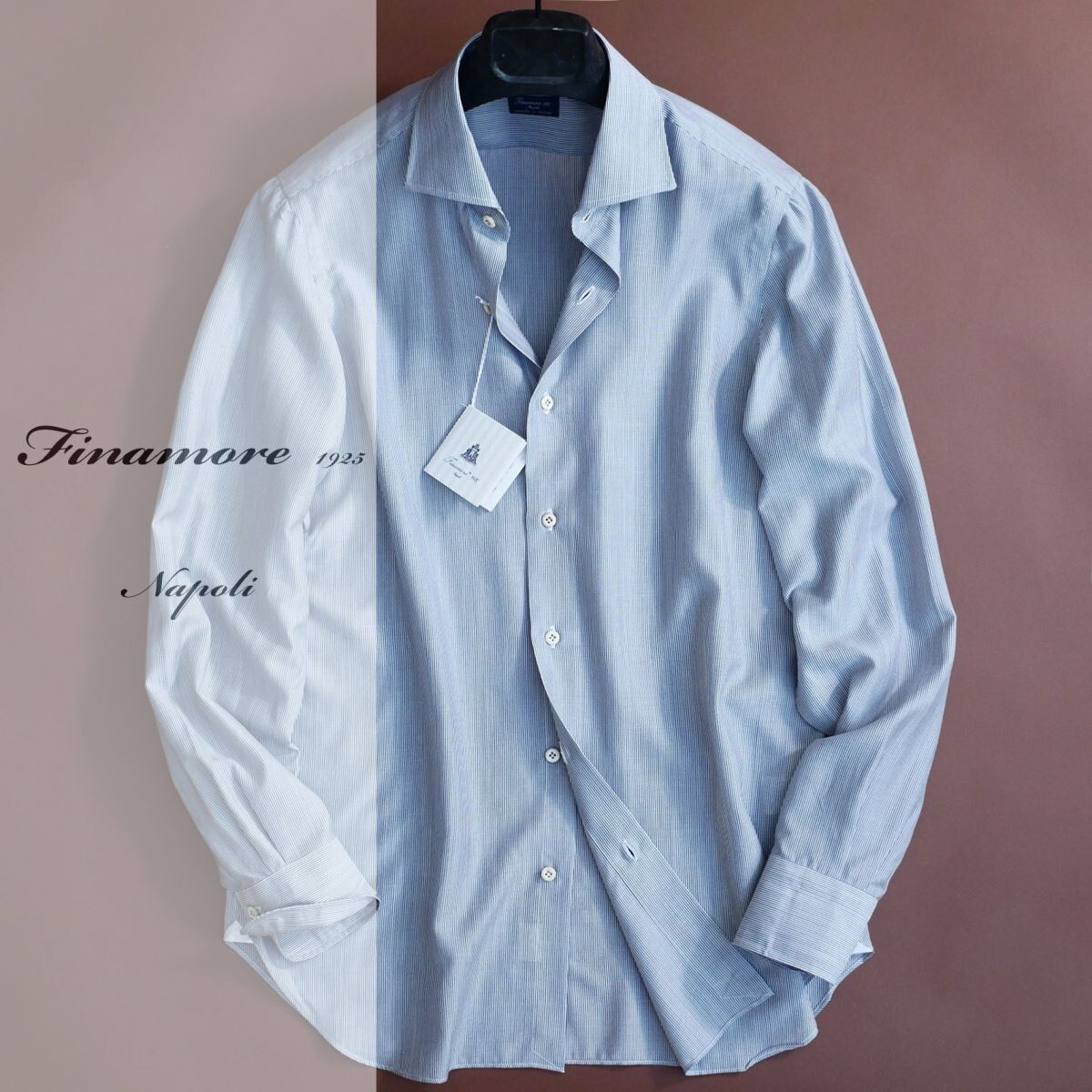 Pre-Fall●dt664●39●43●選択可●FINAMOREフィナモレ●肩の手縫いが美しい！●ウール混紡●ホリゾンタルカラーシャツ●メンズ●ロロピアーナやブリオーニがお好きな方も