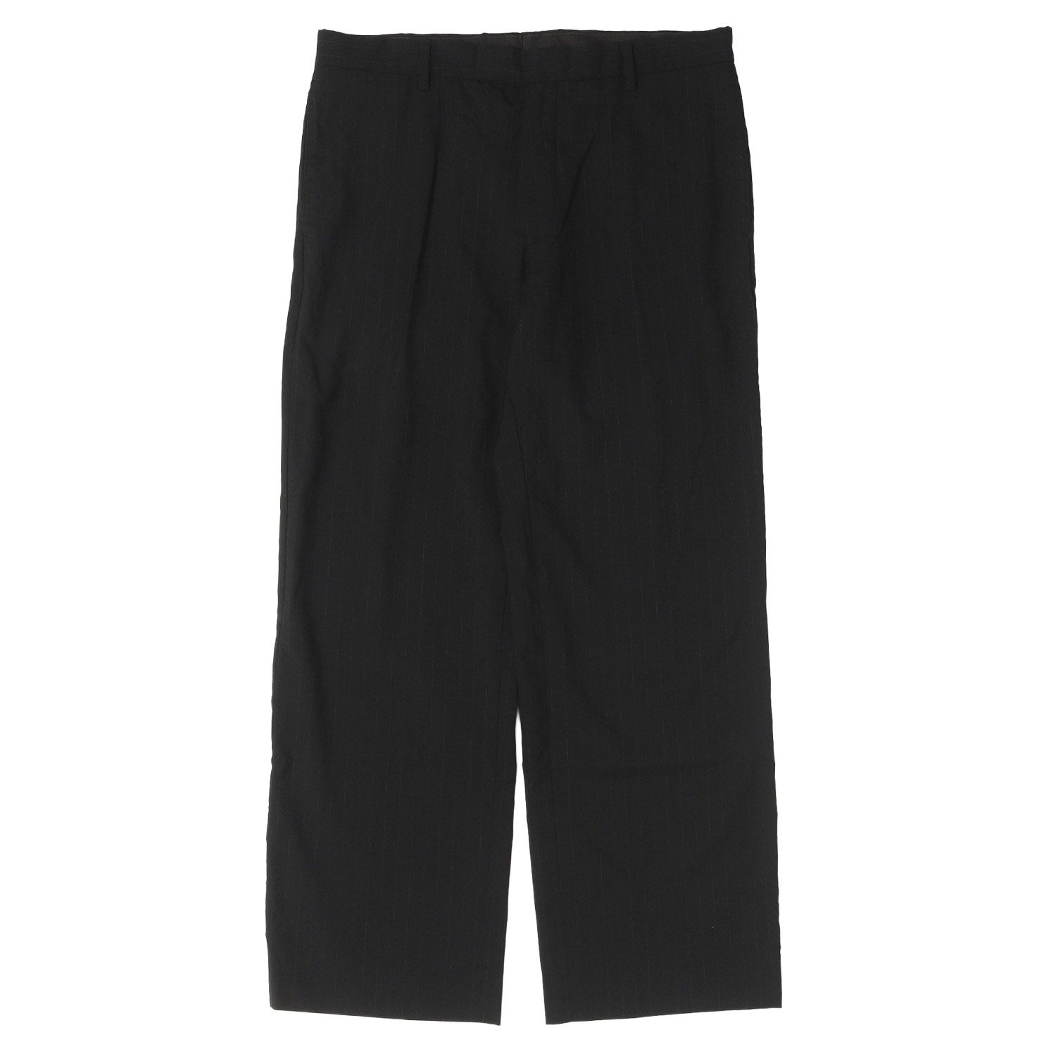 【美品】WACKO MARIA ワコマリア パンツ ブラック 黒 サイズ:M Stie-lo ピンストライプ ウール スラックスパンツ WIDE TROUSERS ボトムス ズボン コラボ【メンズ】【中古】
