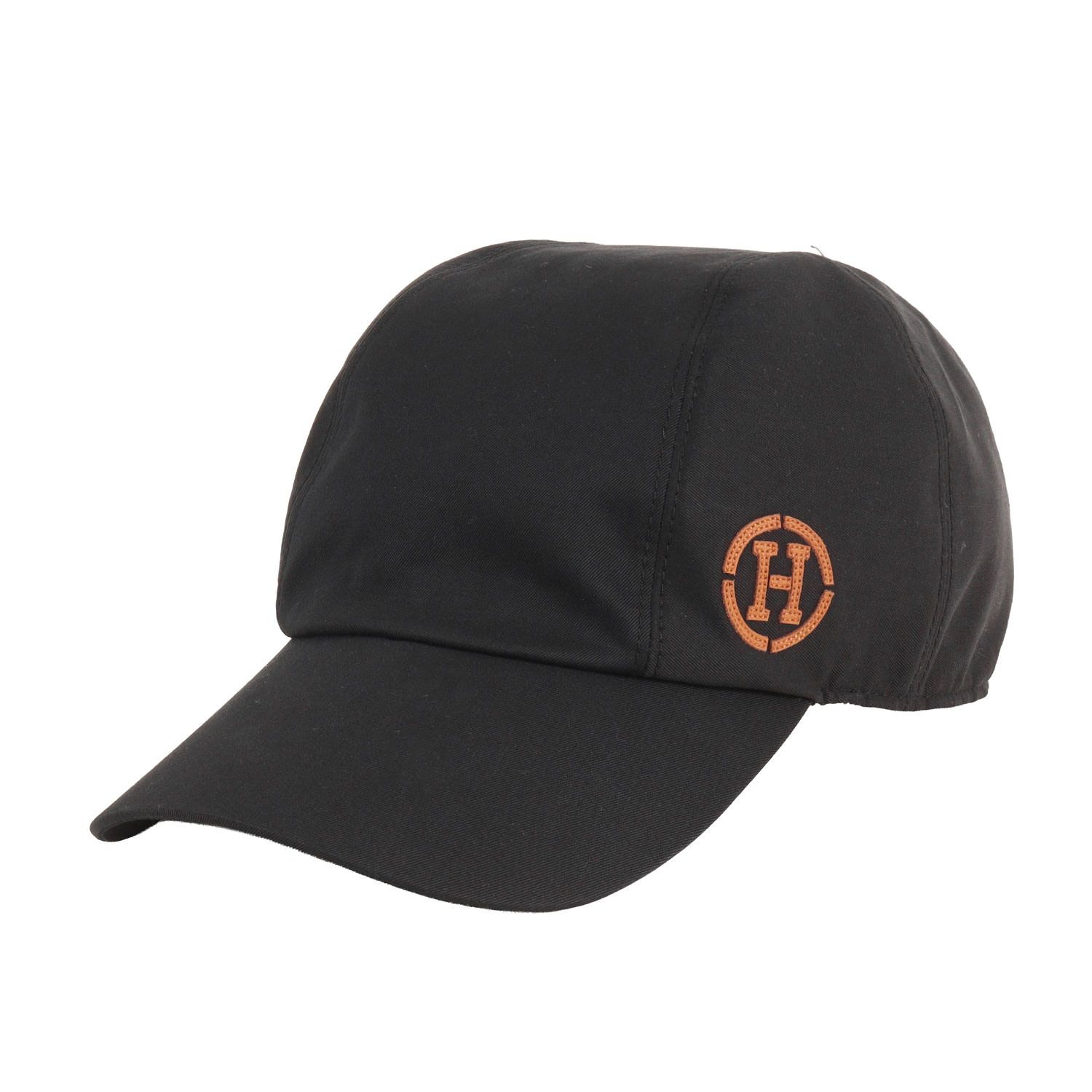 HERMES エルメス キャップ ブラック 黒 サイズ:58cm 23SS マイルズ サークルHロゴ キャップ Miles H Circle cap イタリア製 ブランド 帽子【メンズ】【中古】