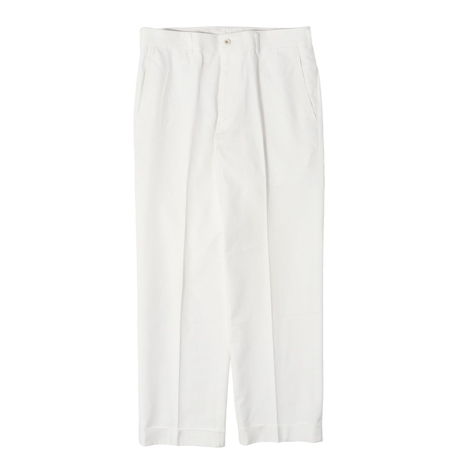 COMME des GARCONS HOMME コム デ ギャルソン オム パンツ ホワイト サイズ:L 00s 田中オム コットンリネン オックスフォード ストレート トラウザー スラックス パンツ 日本製 ボトムス ズボン【メンズ】【中古】