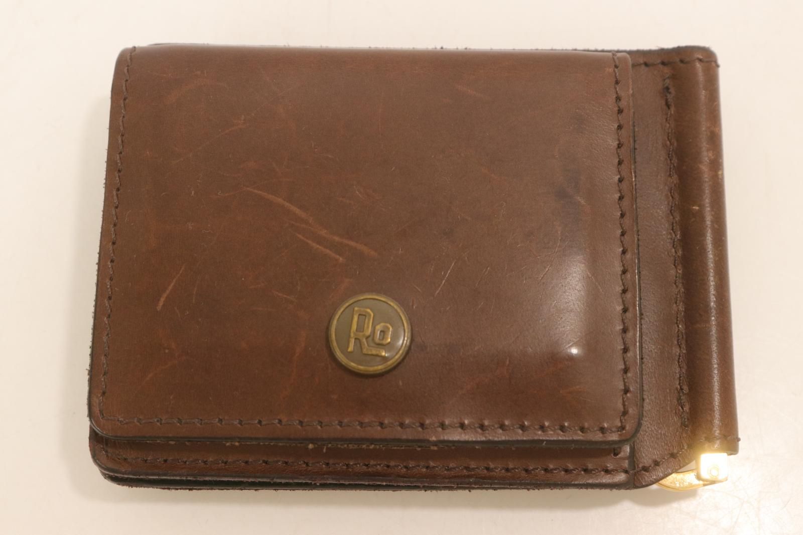 【中古】 ROTAR メンズ財布 -- Ro money clip 財布 ROTAR -- 茶 ブラウン ロゴ
