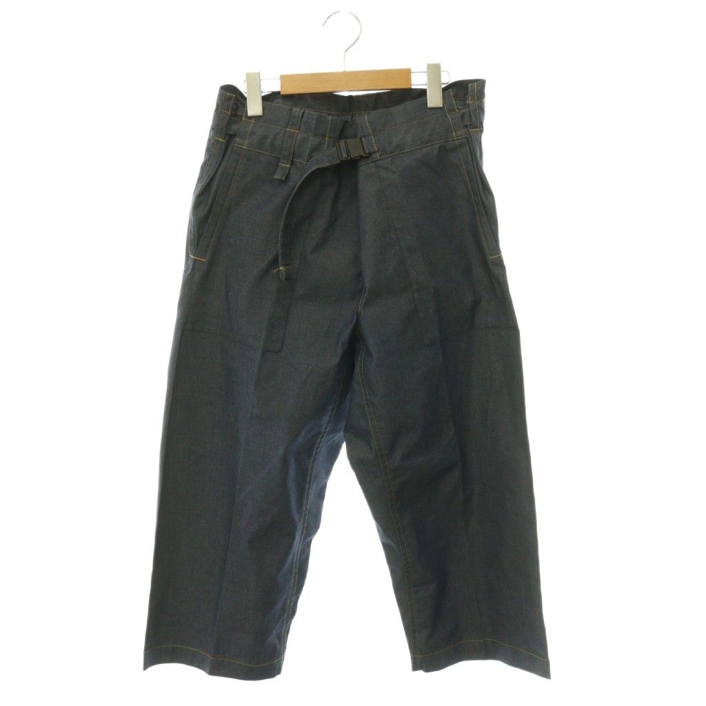 ミーイッセイミヤケ me ISSEY MIYAKE FLAT DENIM デニムパンツ ジーンズ ワイド クロップド インディゴ /CX ■GY78 15,466円