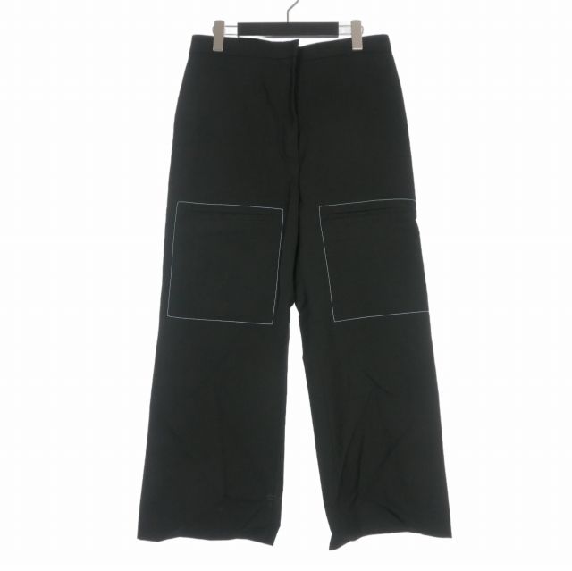 マルニ MARNI 19AW ステッチ ワイドパンツ スラックス 40 ブラック 黒 PAMA0116U0 TW839 国内正規