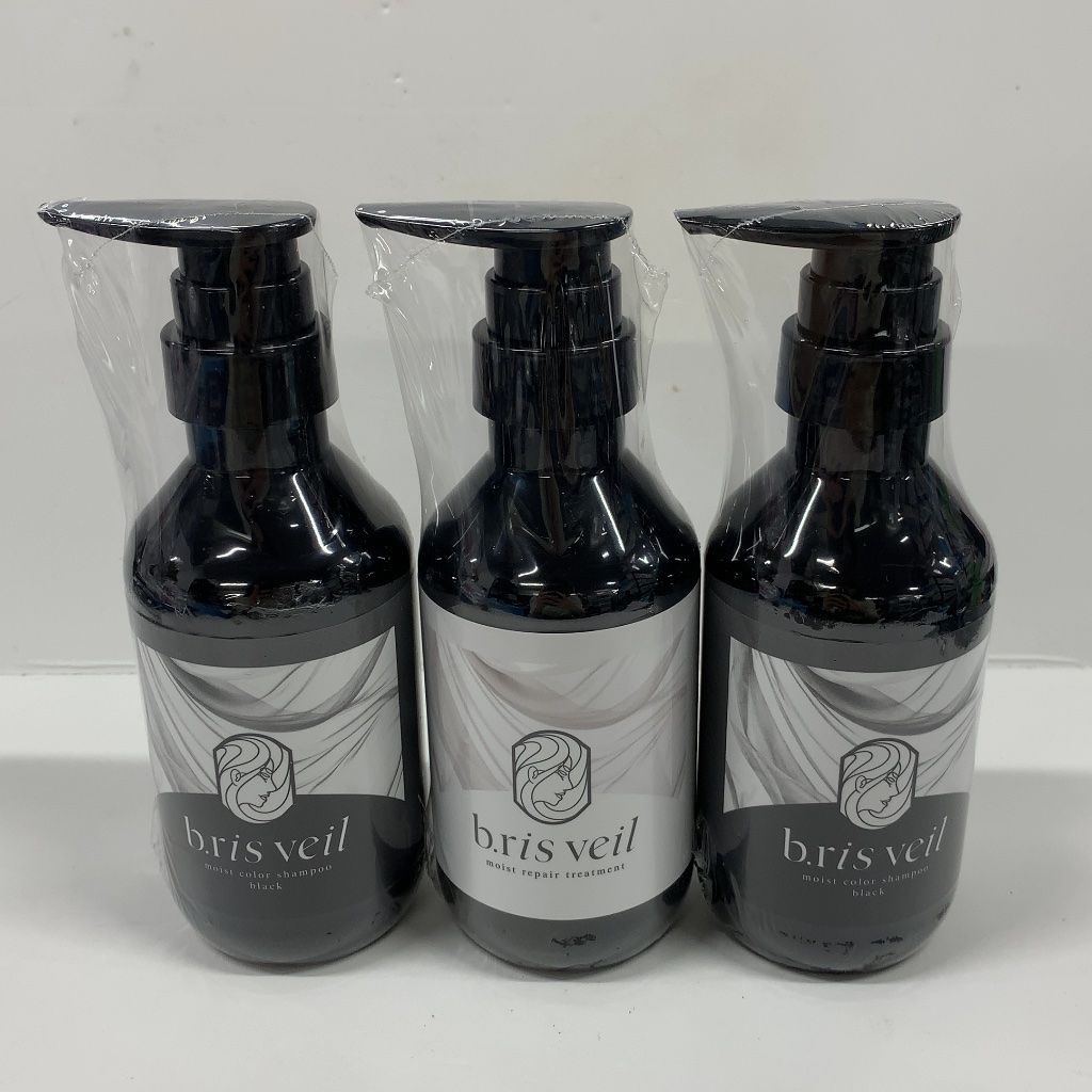 A0033 b.ris veil ビーリス ベイル モイストカラーシャンプー ブラック 280ml 2個／モイストリペアトリートメント 280g 計3点セット