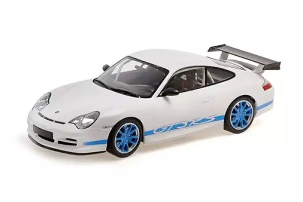 【新品】ミニカー 1/18 ポルシェ 911 GT3 RS 2002(ホワイト×ブルーストライプ) [155062021] 17,449円