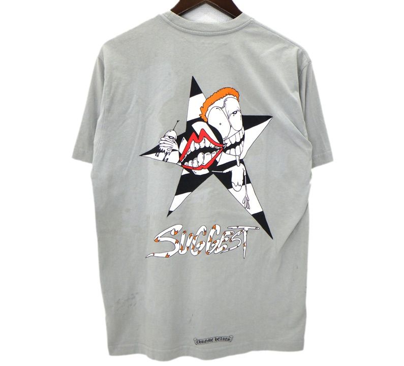 クロムハーツ CHROME HEARTS × マッティボーイ MATTY BOY 【 SUGGEST SPACE GRY T-SHIRT 】 サジェスト スター プリント 半袖 Tシャツ 52389