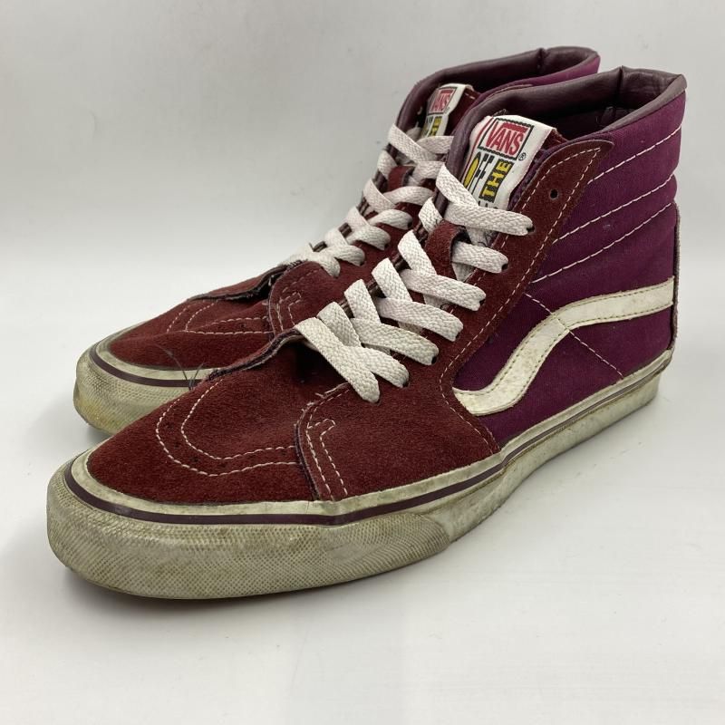 【中古】VANS 90s USA製 SK8-Hi ボルドー サイズ：表記なし(27cm相当) バンズ 90年代 アメリカ製[24]
