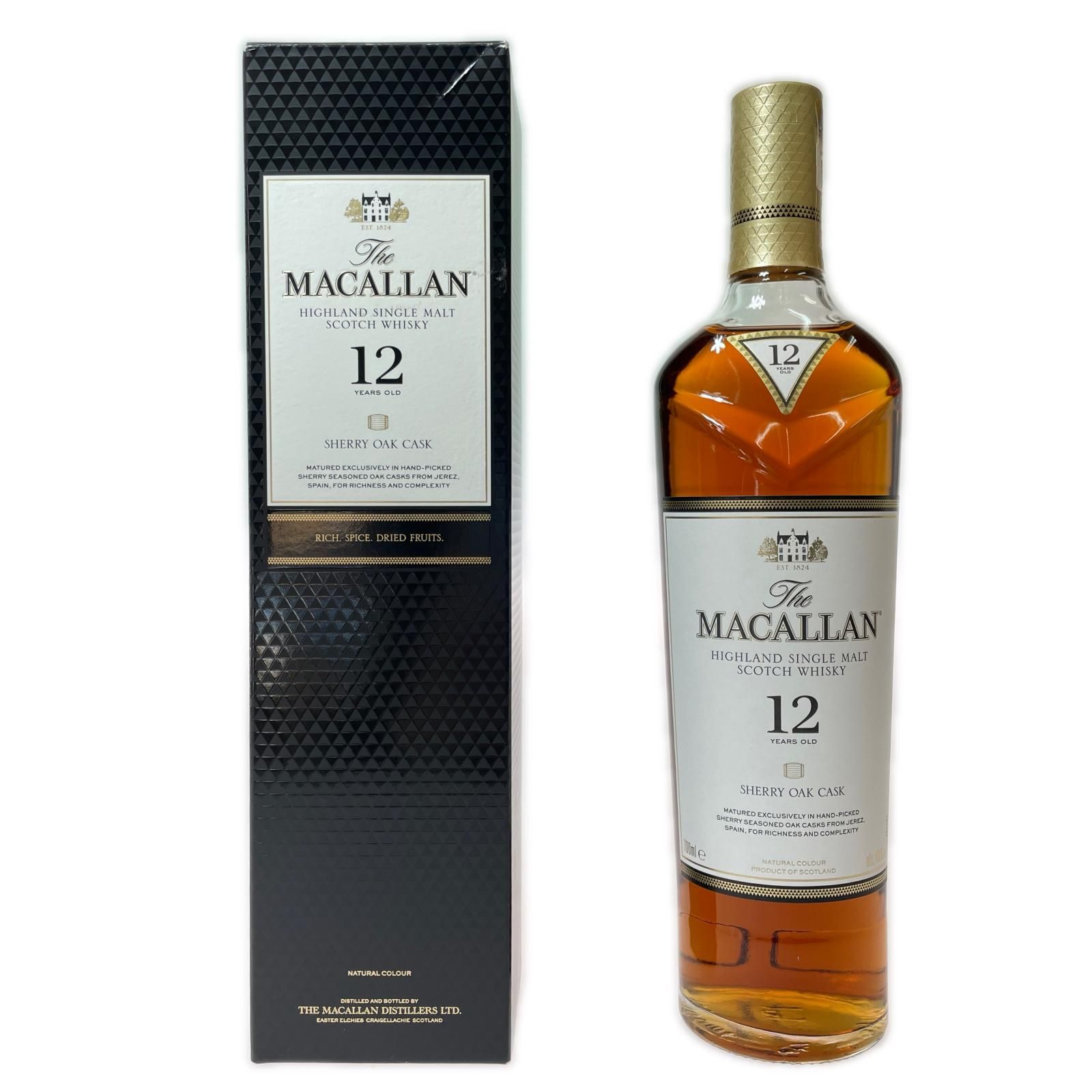 The MACALLAN マッカラン 12年 シェリーオークカスク スコッチ ウイスキー 700ml 40% 箱付 未開栓