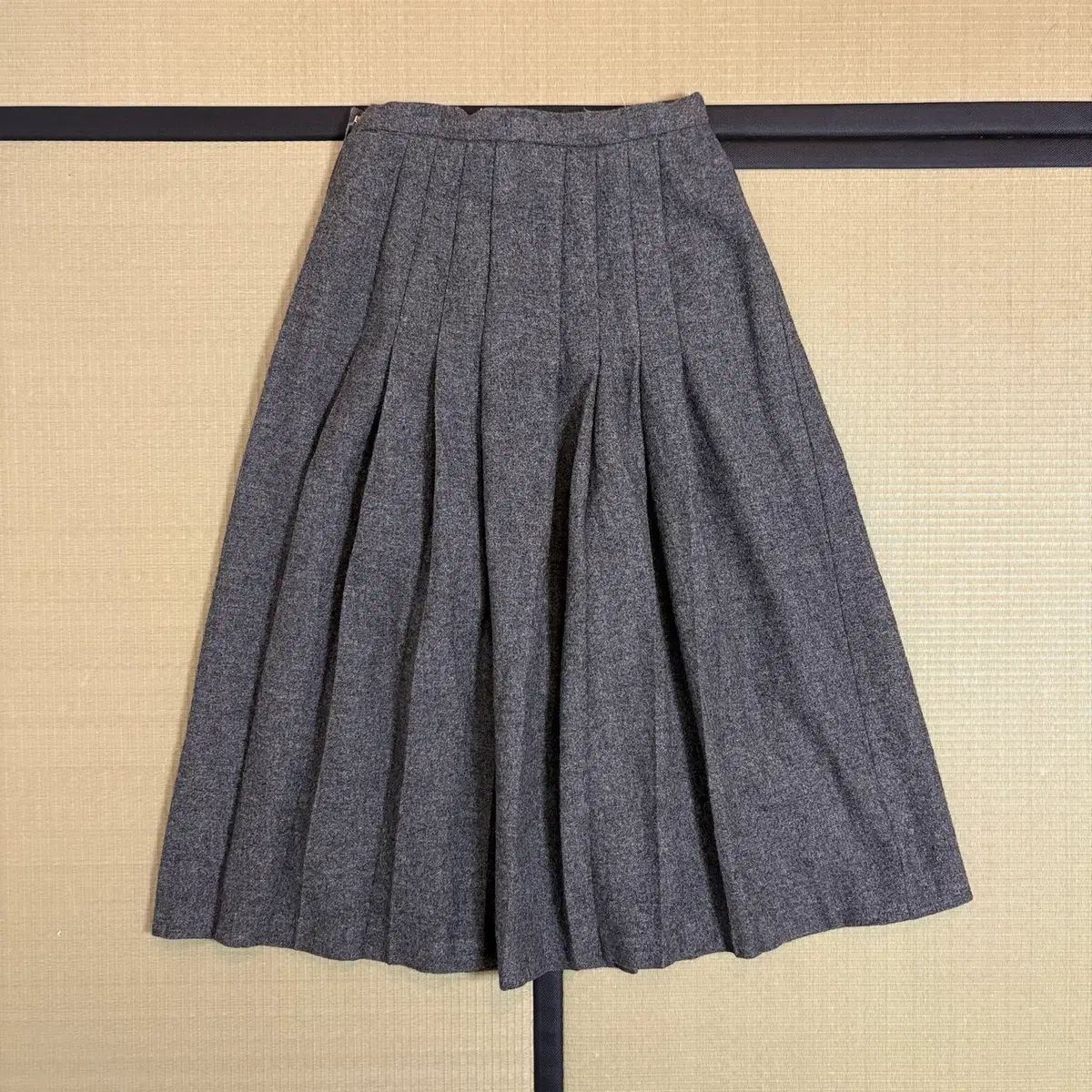 COMME des GARCONS ウール プリーツ ミディ スカート