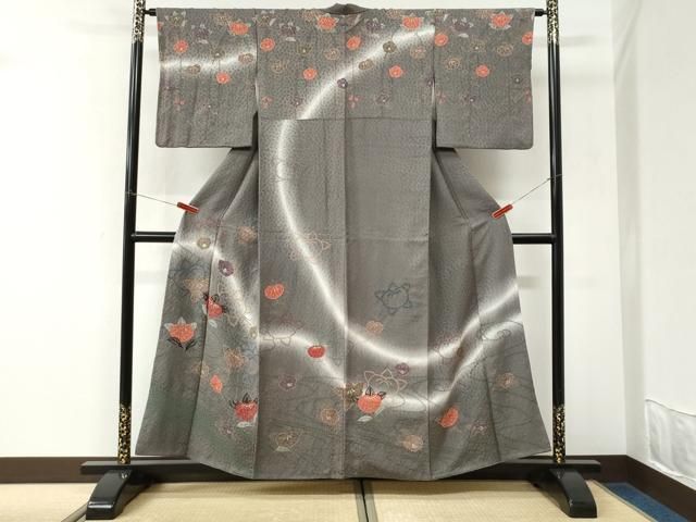 平和屋着物●訪問着　絞り　橘花文　暈し染め　金彩　正絹　逸品　CABK7238yc