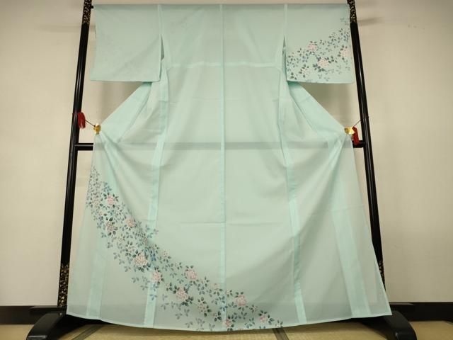 平和屋着物＊夏物　訪問着　絽　草花文　金彩　洗える着物　AABL2713jd 16,614円