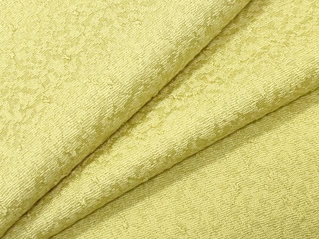 平和屋着物●上質な色無地　紋意匠　淡黄色　反端付き　正絹　逸品　CABK2273gh