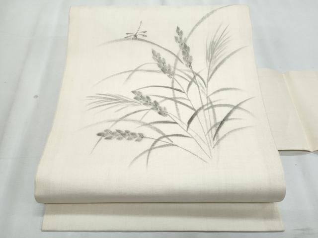 平和屋着物＊夏物　九寸名古屋帯　作家物　手描き　トンボ　正絹　逸品　CABL2015fb