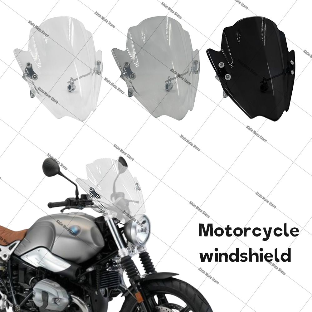 OLOMM BMW R9T RnineT スクランブラー 2017〜2024対応 調整可能フロントガラス ウインドディフレクター 22〜28mm対応