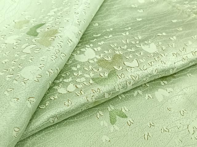 平和屋着物▽上質な小紋　単衣　草葉文　金彩　正絹　逸品　AABK3562jh 20,306円