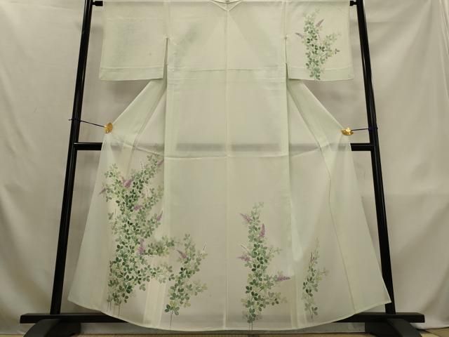 平和屋着物＊夏物　訪問着　絽　草花文　正絹　逸品　AABL1497st