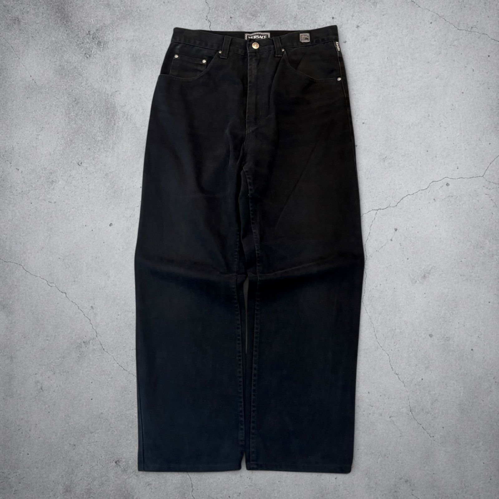 90s Versace Jeans Couture Denim W34 Black オールドヴェルサーチ 