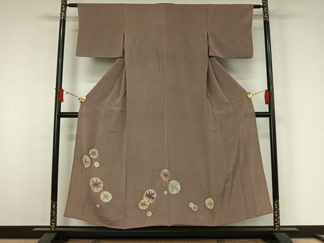 平和屋着物▽色留訪問着　単衣　絞り　丸文　正絹　逸品　AABJ9719jh