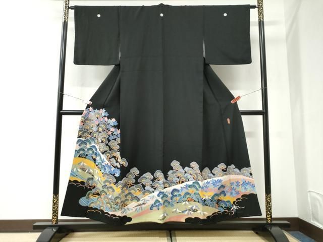 平和屋着物●本加賀友禅作家　二塚長生　黒留袖　松竹梅　正絹　逸品　CABI2536yc