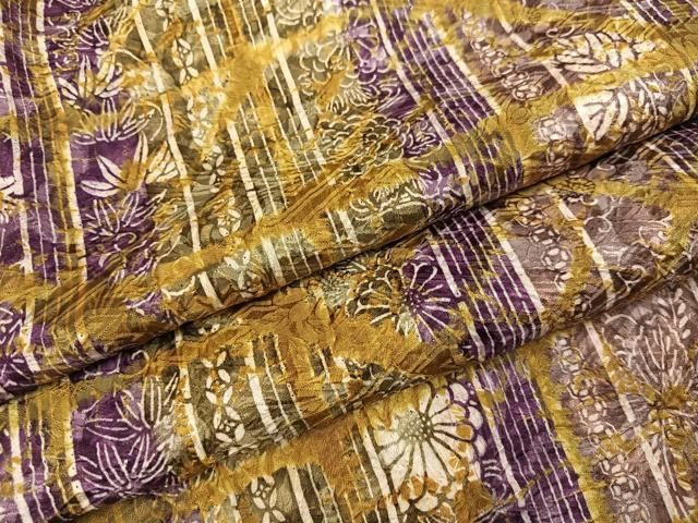 平和屋着物●上質な小紋　絞り　草花間道　正絹　逸品　AABK0258ph 15,184円