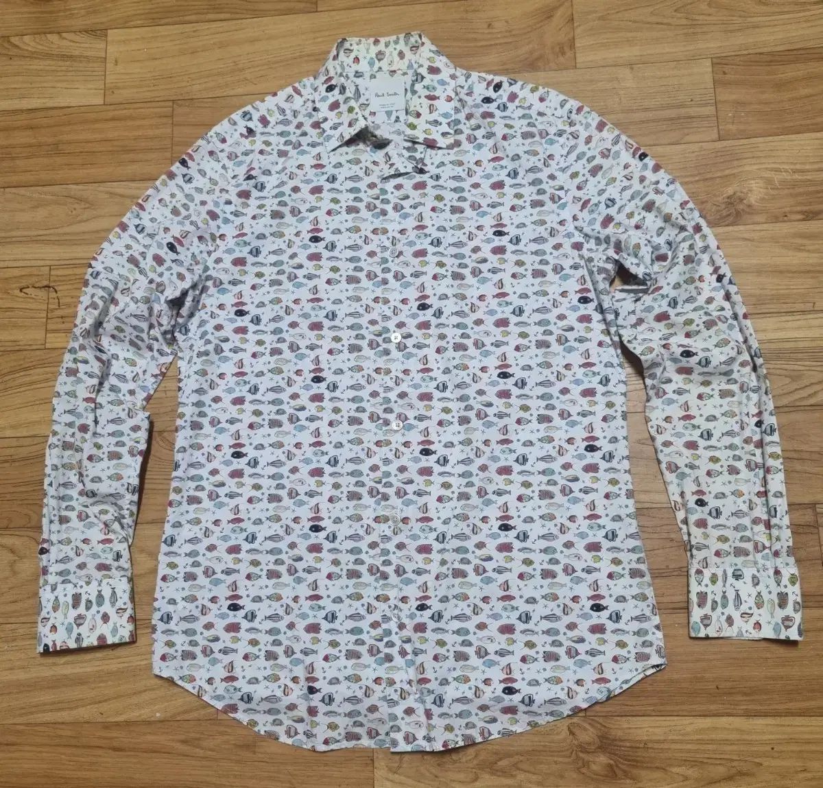 PAUL SMITH ポール・スミス 正規品 魚 パータン シャツ メンズ95サイズ 褒め言葉はゴーも踊らせる