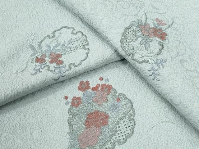 平和屋着物●中国三大刺繍　スワトウ刺繍　総刺繍　訪問着　雪輪草花文　正絹　逸品　CABI2322yc