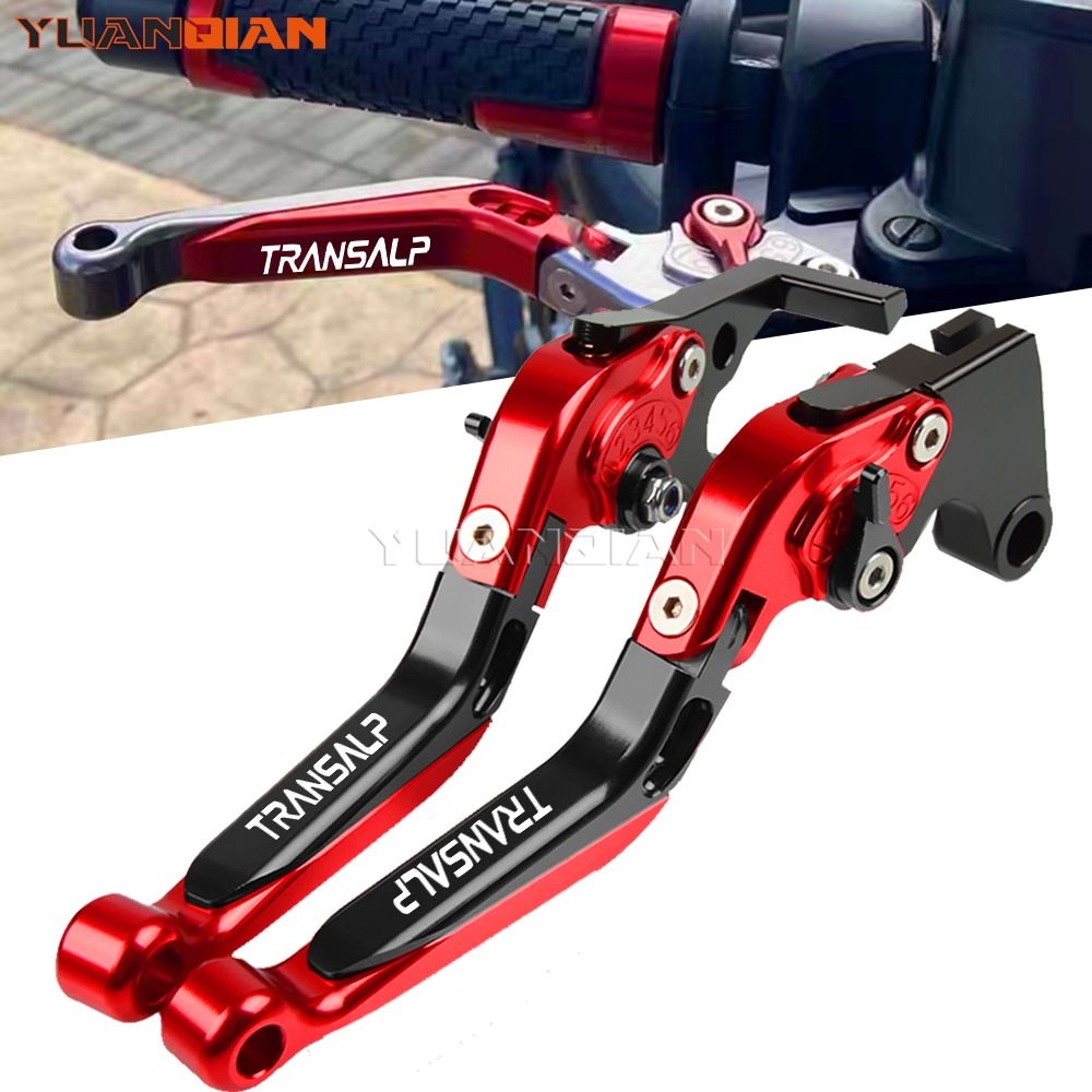 YUANQIAN ホンダ XL650V トランザルプ 2001〜2007対応 折りたたみ式ブレーキ&クラッチレバー ハンドルバーグリップセット