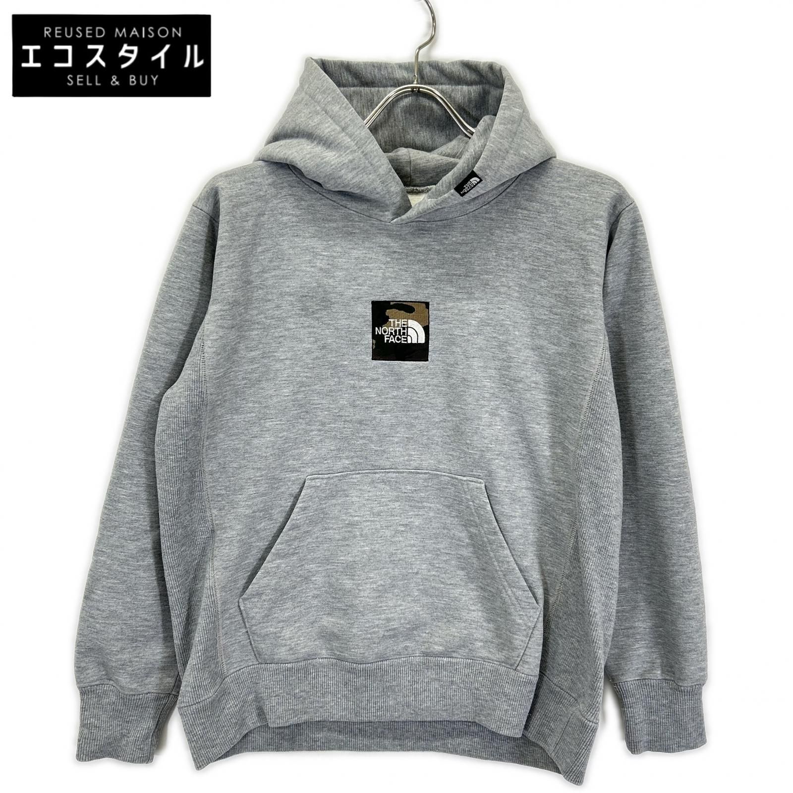 THE NORTH FACE　ノースフェイス　NT61721R グレー スクエアロゴビッグフーディ　S