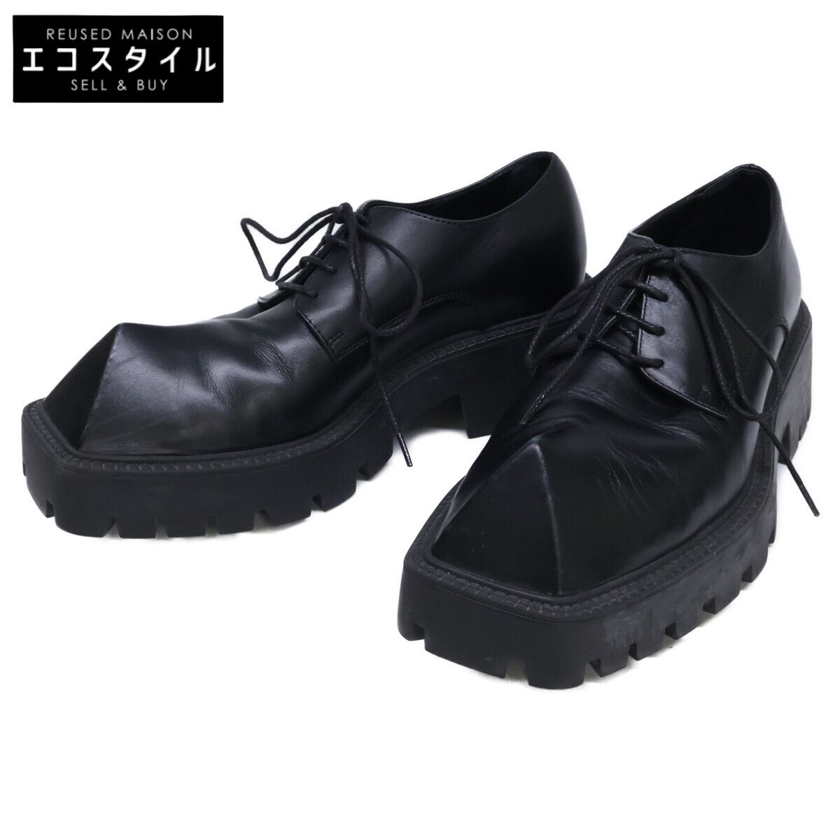 BALENCIAGA　バレンシアガ　755667 RHINO リノ スクエアピラミッドトゥ ダービー シューズ　35